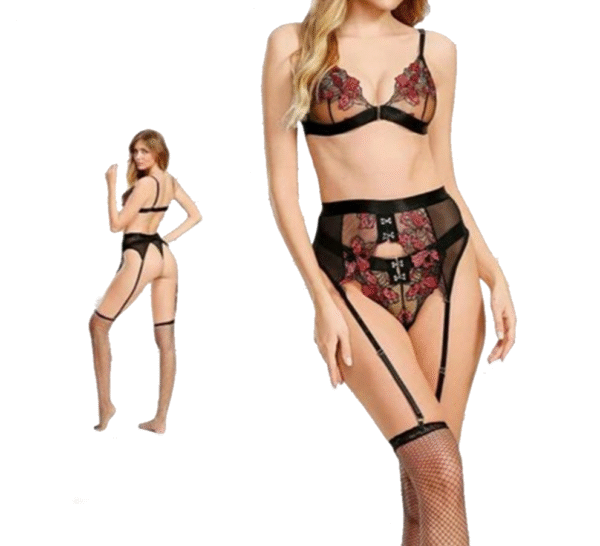 3pc Floral Lace Body Set