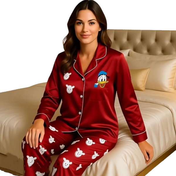 Red Donald Duck Women Night PJ Set (China Import)
