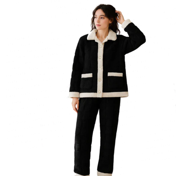 Fleece Trouser Shirt Black & White
